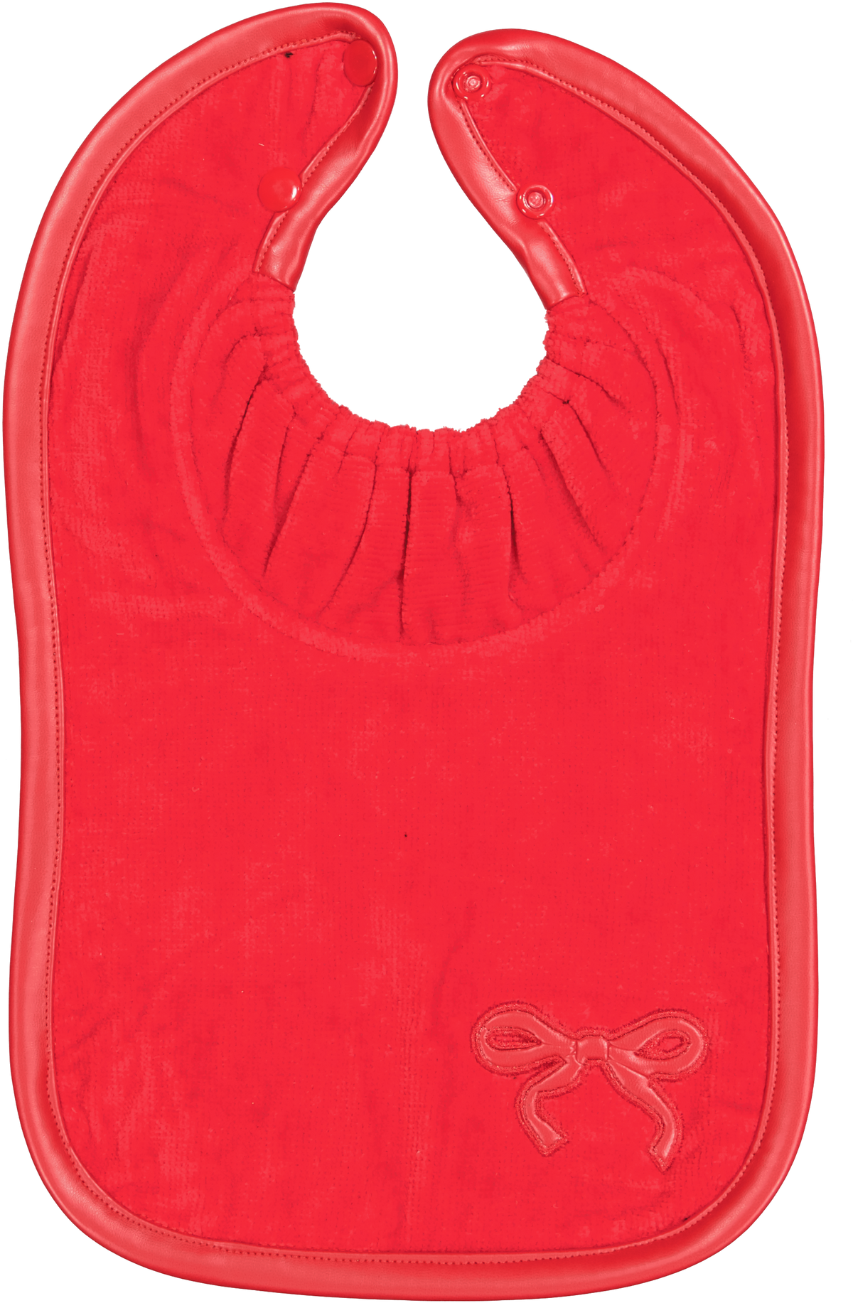 Leather Bow Bib Red