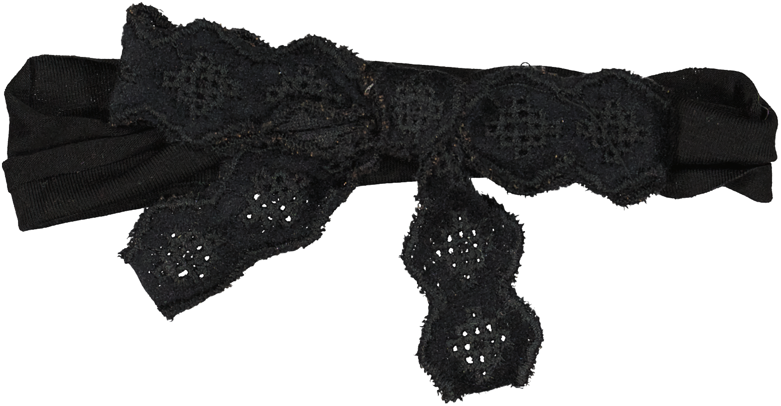 Embroidered Eyelet Velvet Bow Baby Headband