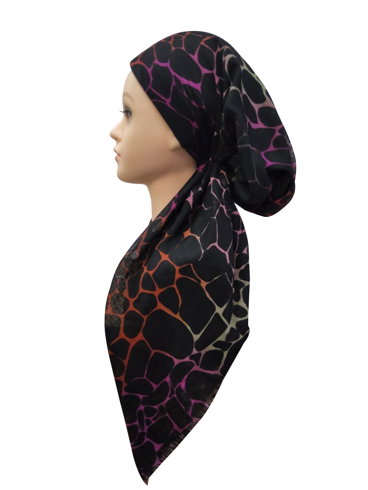 Pebbles Pretied Headscarf Black/Multi