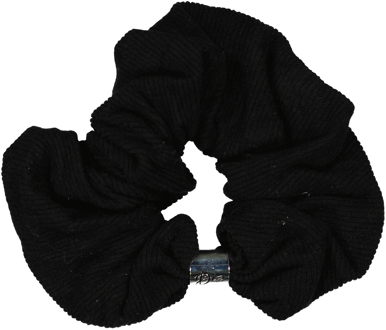 Metal Barrel Ribbed Scrunchy