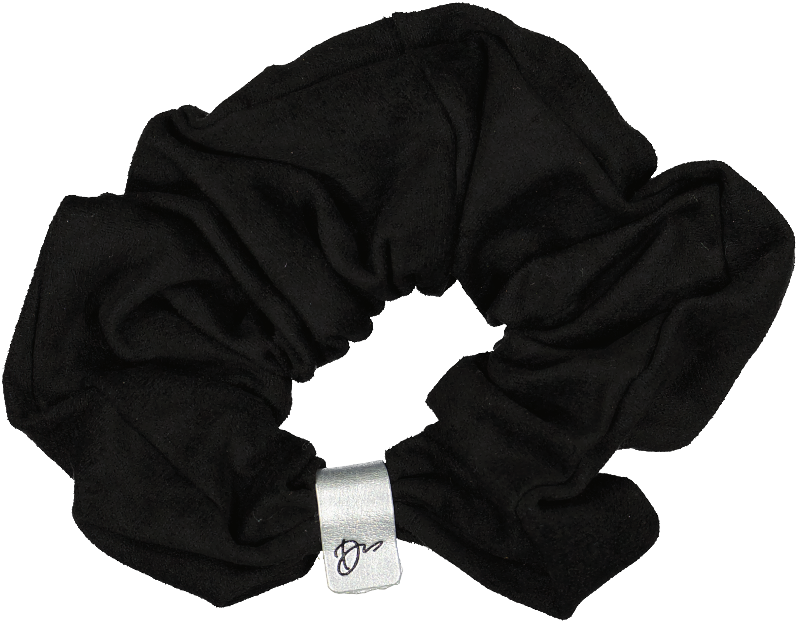 Leather Suede Tab Scrunchy