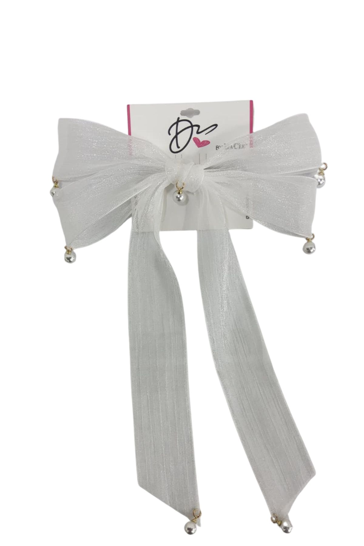 Pearl Charms Bow Large Clip