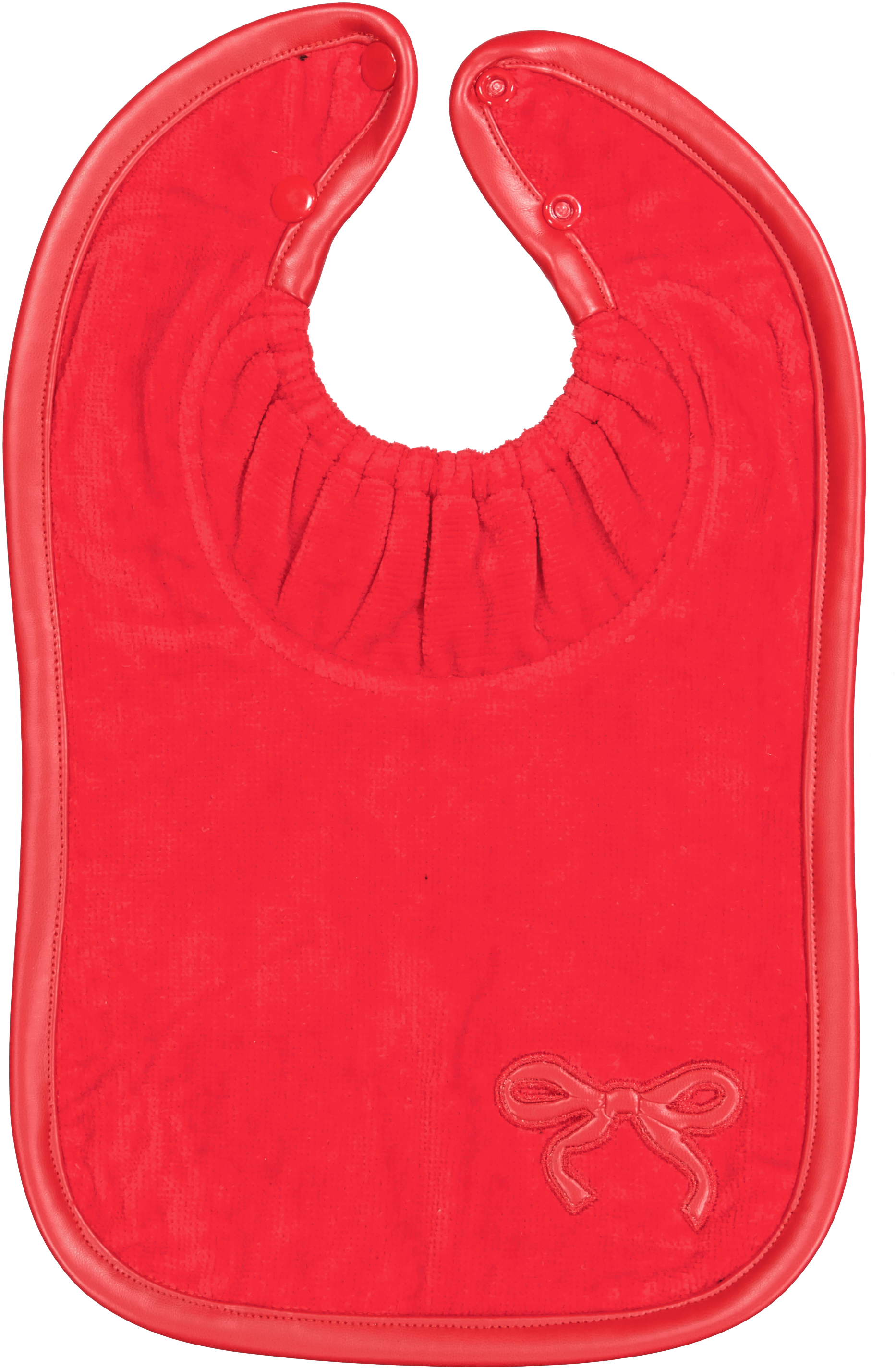 Leather Bow Bib Red