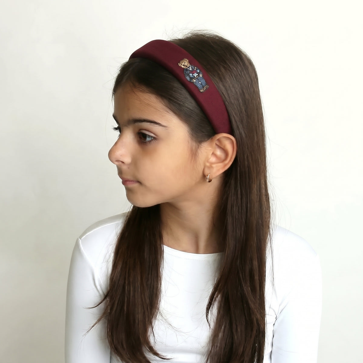 Teddy Inspired Headband Burgundy