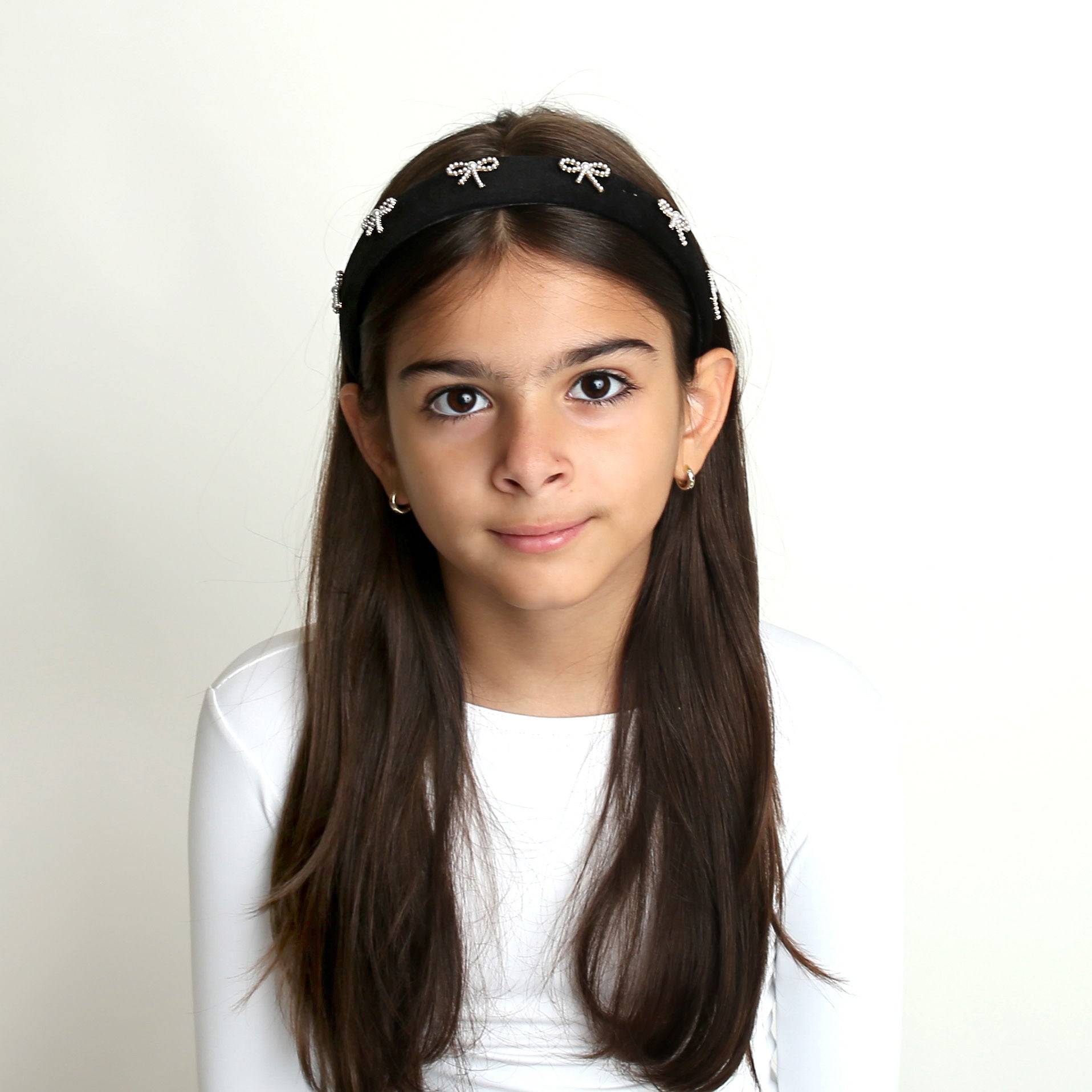 Pearl Bows Headband Black