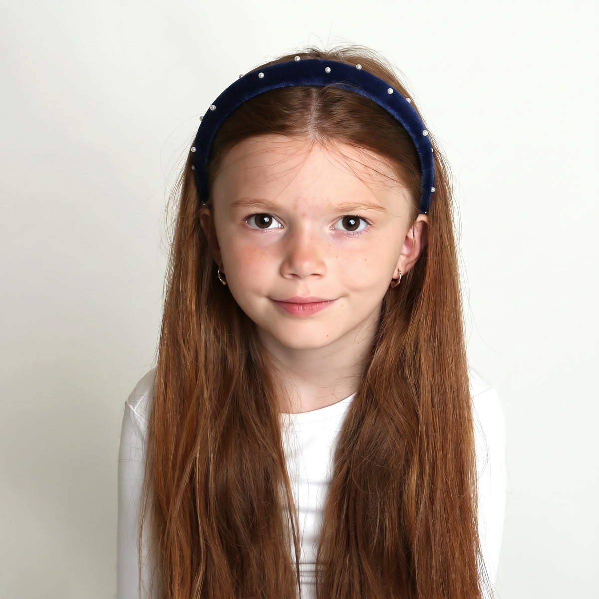 Scattered Pearls Headband Navy