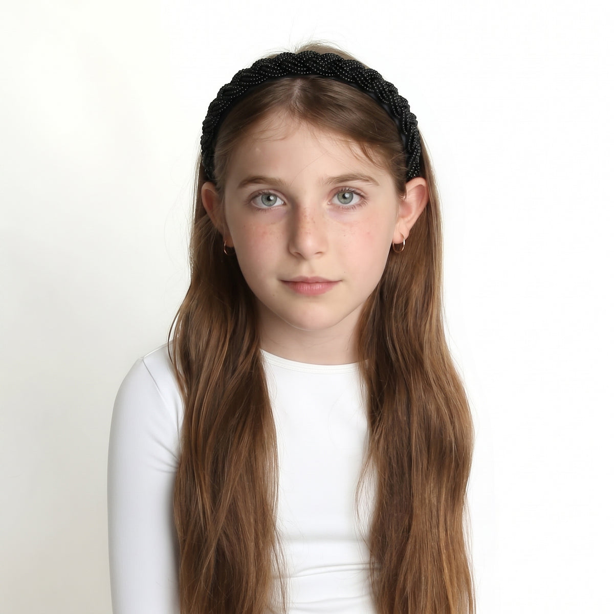 Colored Pearls Headband Black