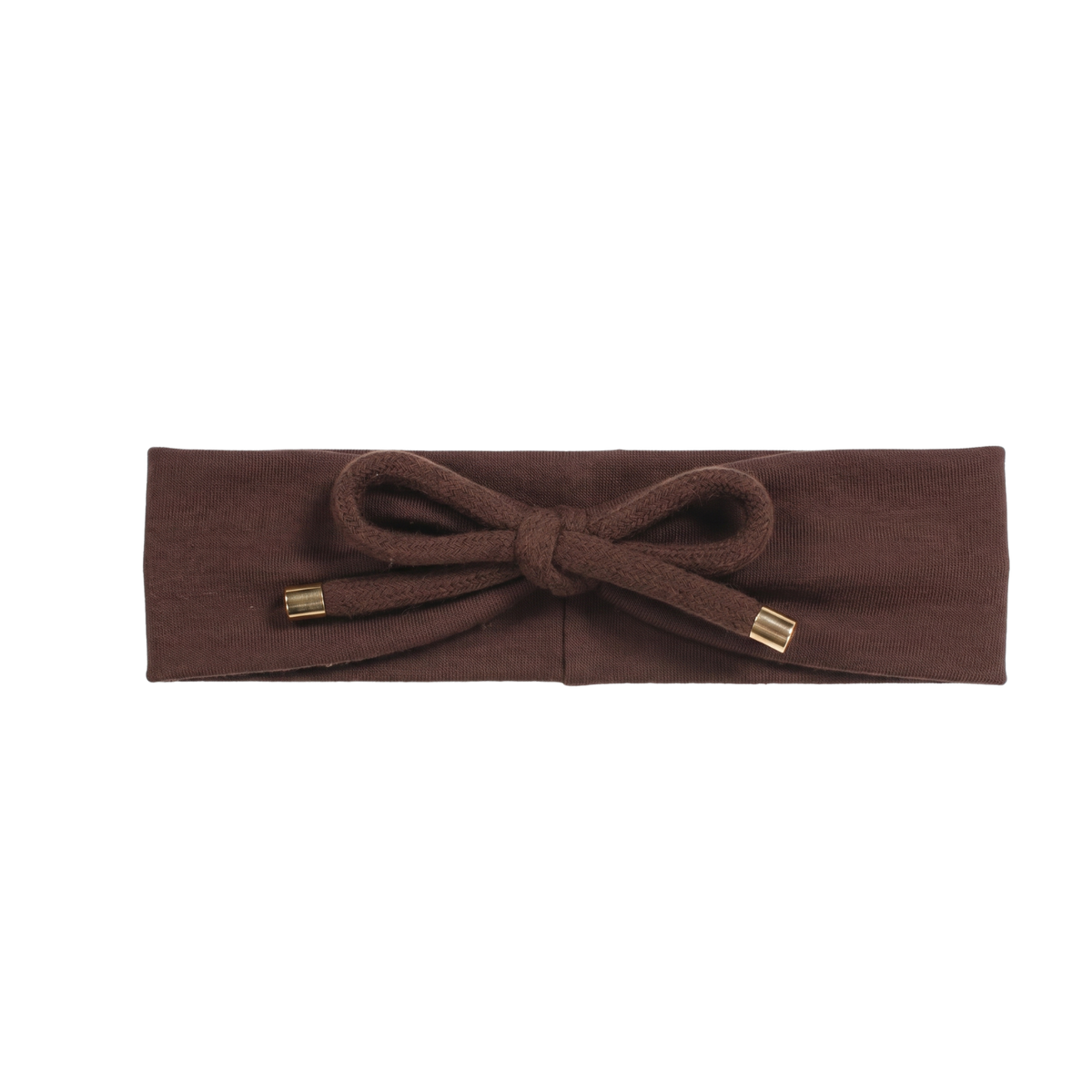 Metal Tabs Bow Baby Headband Brown