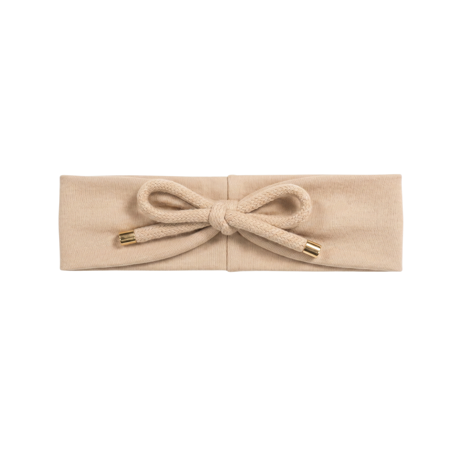 Metal Tabs Bow Baby Headband Sand