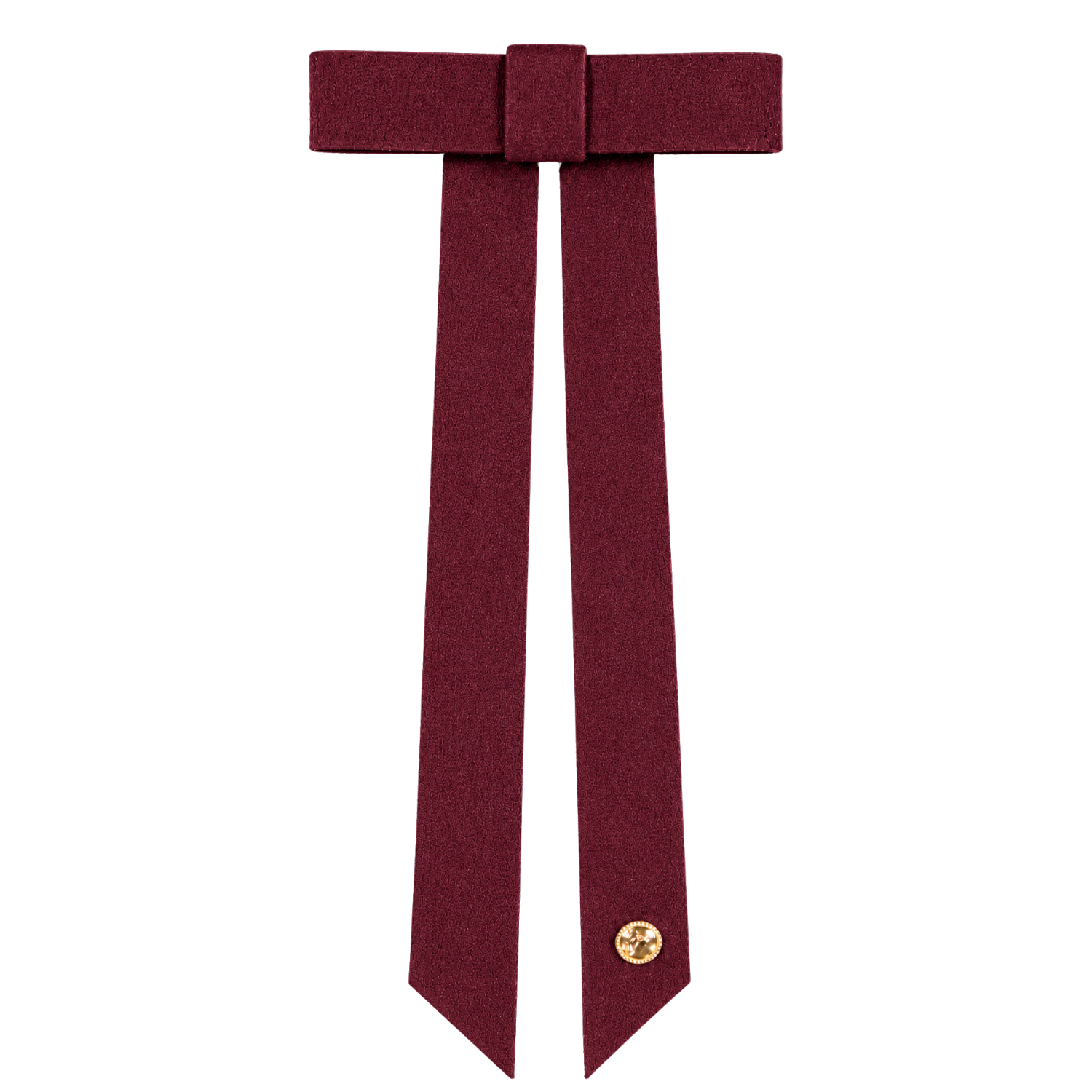 Solid Wool Bow Large Clip Burgundy