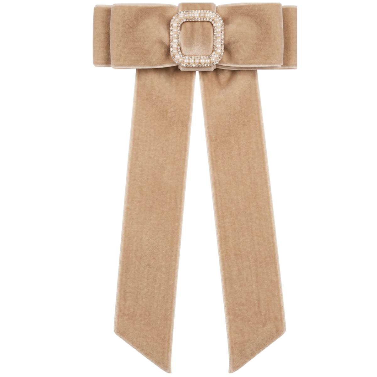 Square Rhinestone Buckle Bow Large Clip Sand