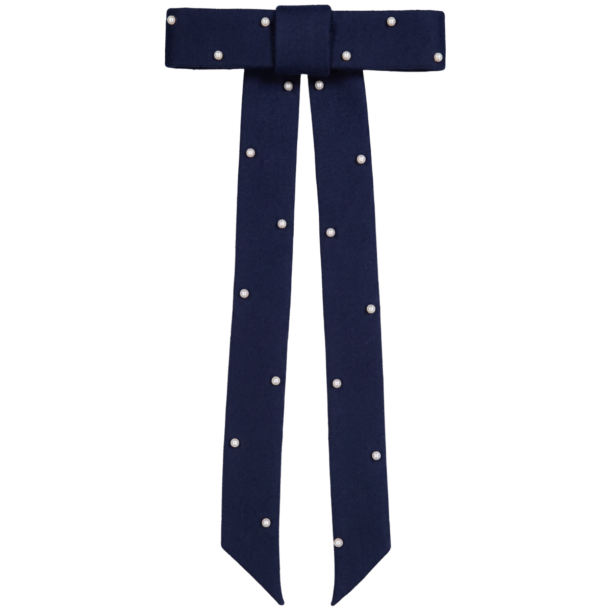 Scattered Pearls Bow Large Clip Navy