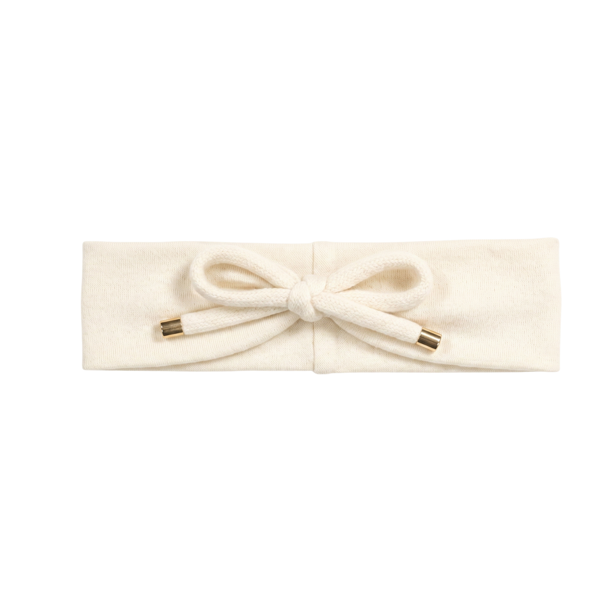 Metal Tabs Bow Baby Headband Ivory