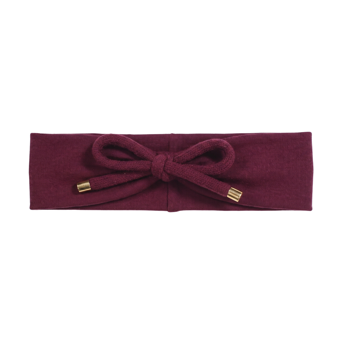Metal Tabs Bow Baby Headband Burgundy