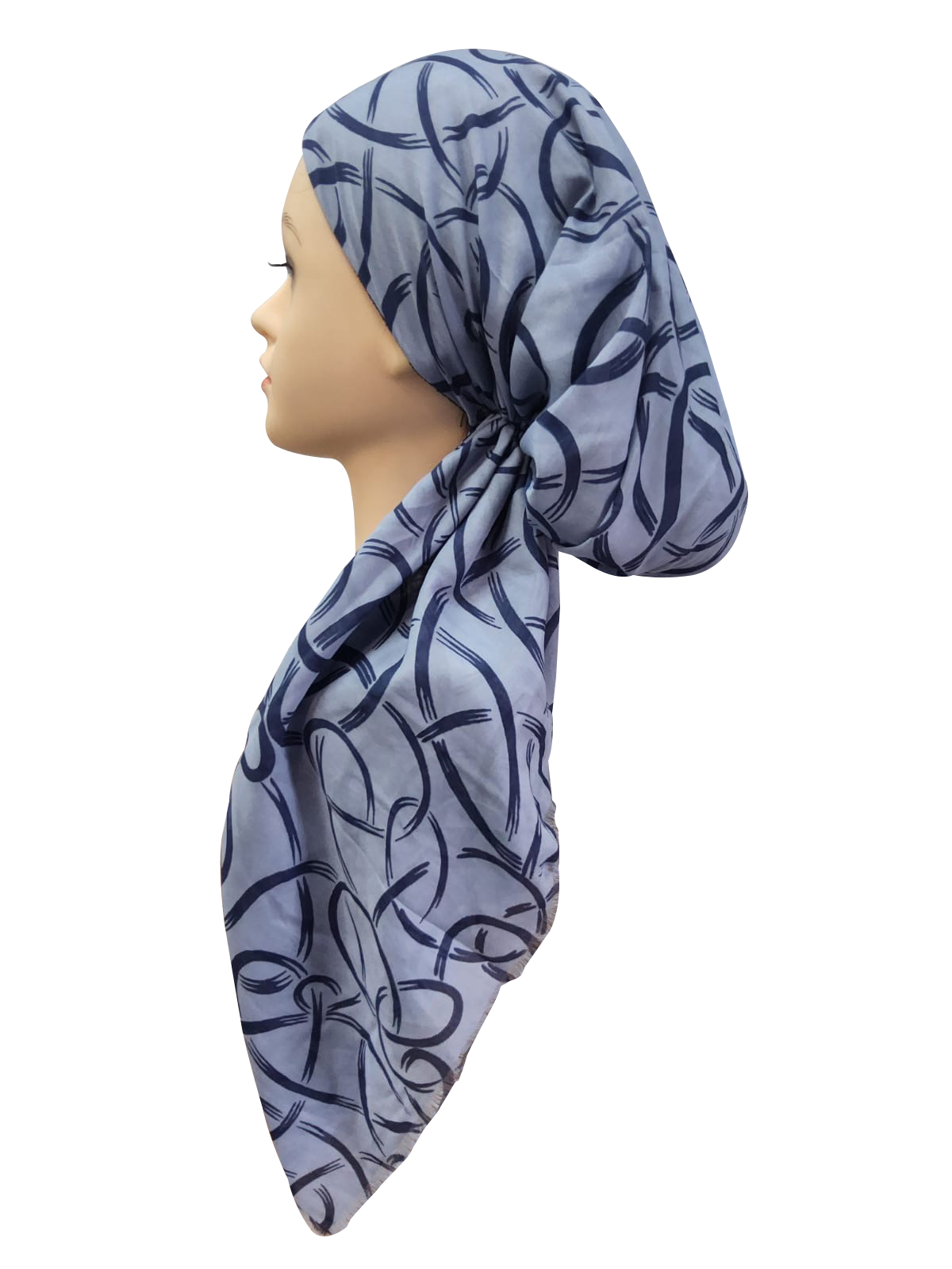 Loopy Swirls Headscarf Light Blue