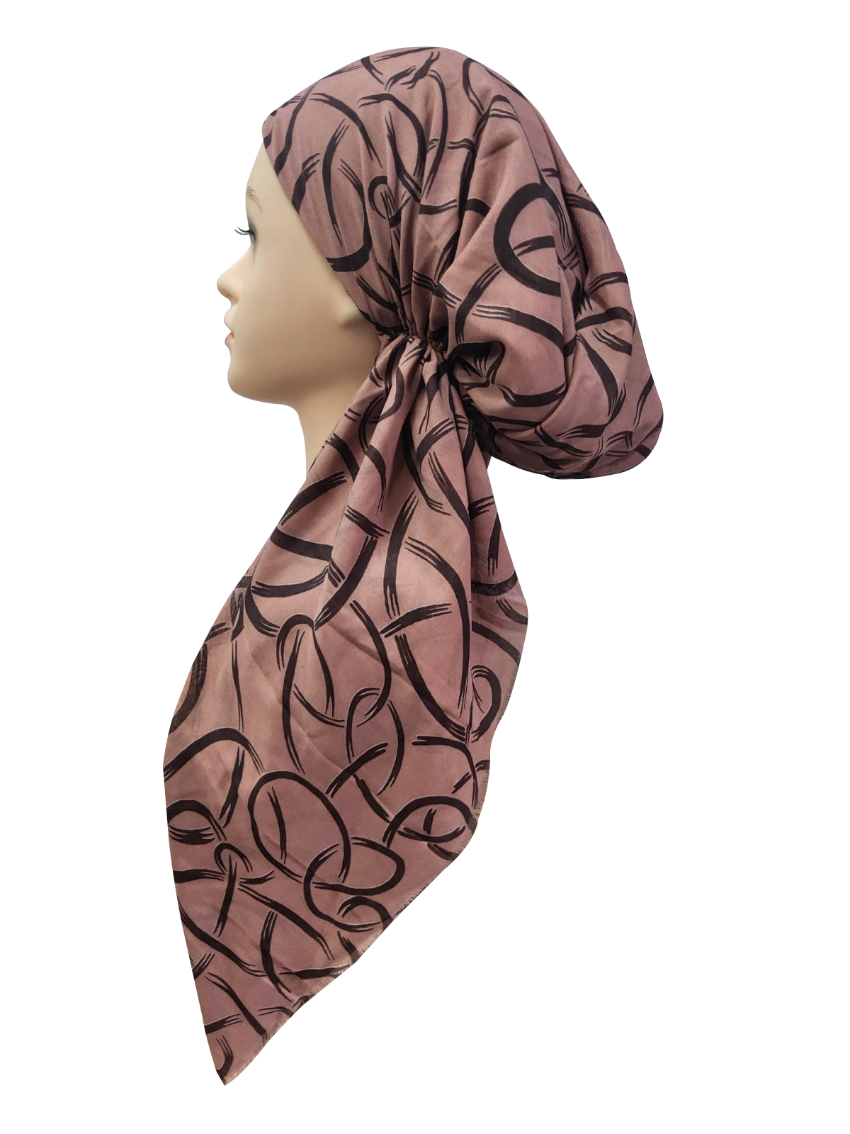 Loopy Swirls Headscarf Mauve