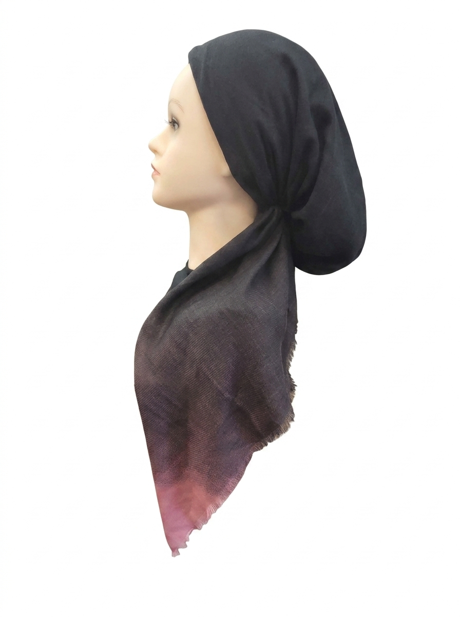 Ombre Headscarf Black/Mauve