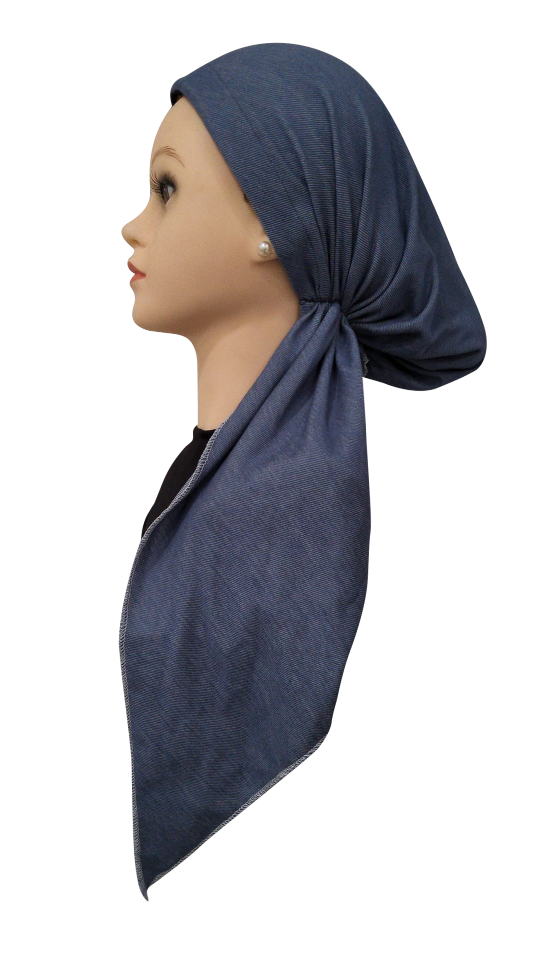 Denim Topstitching Stretch Headscarf