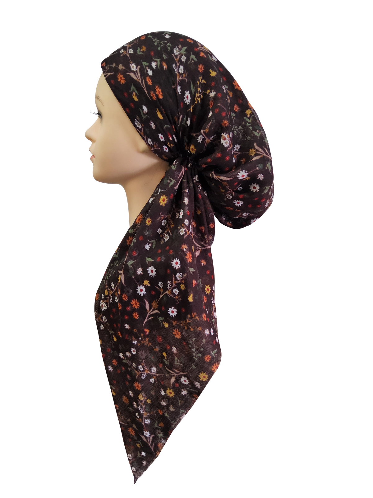 Floral Print Headscarf Brown