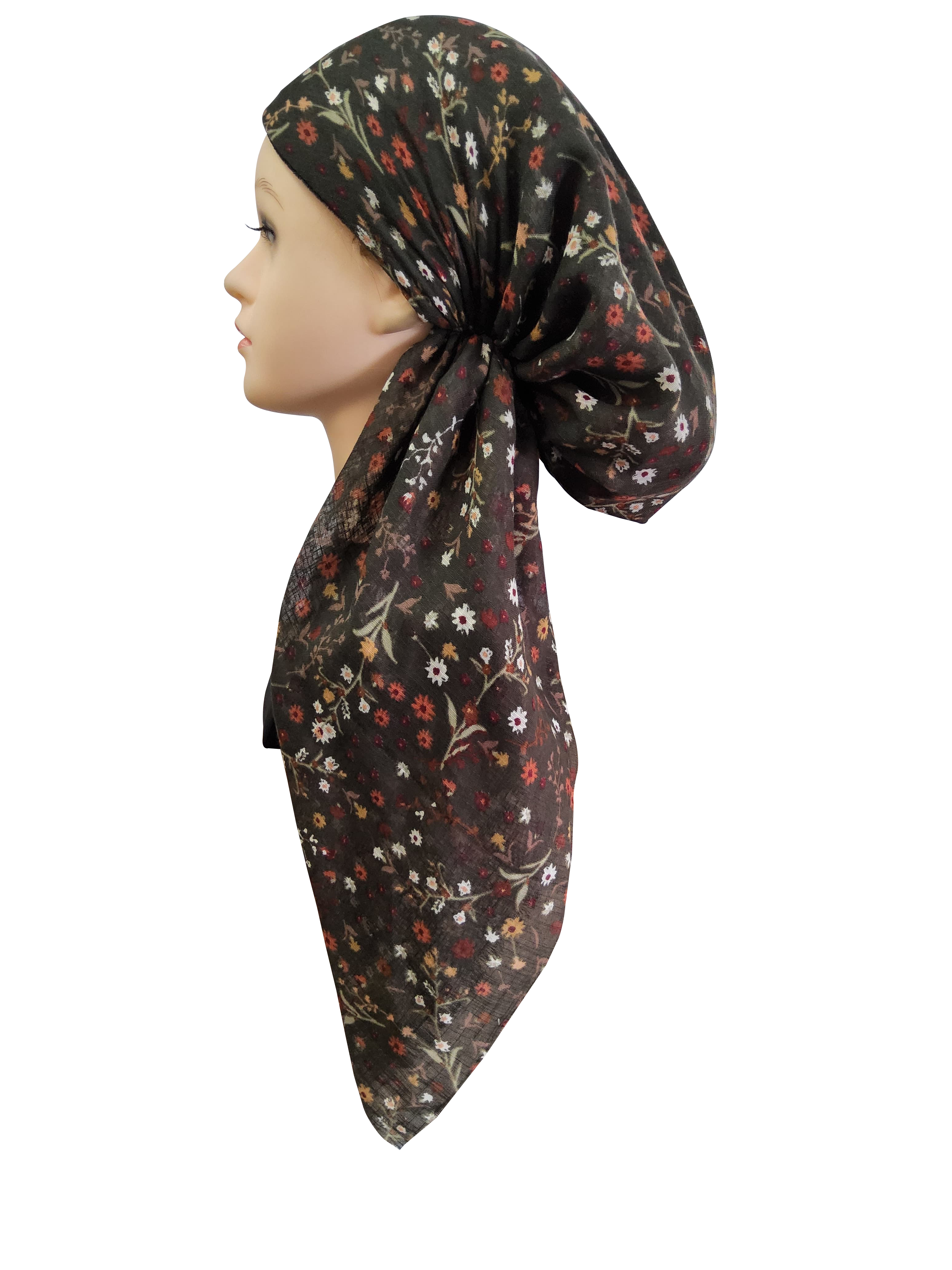 Floral Print Headscarf Olive