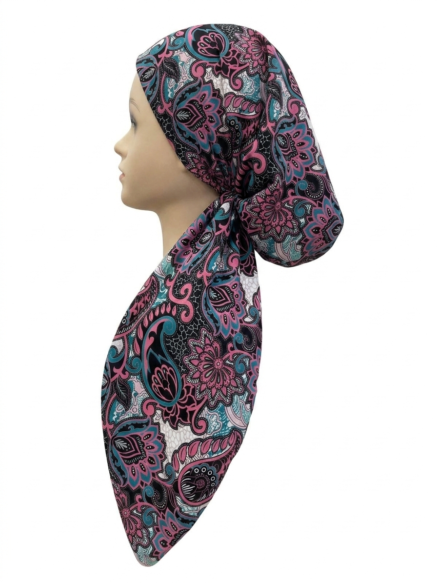 Multi Paisley Headscarf Chambray