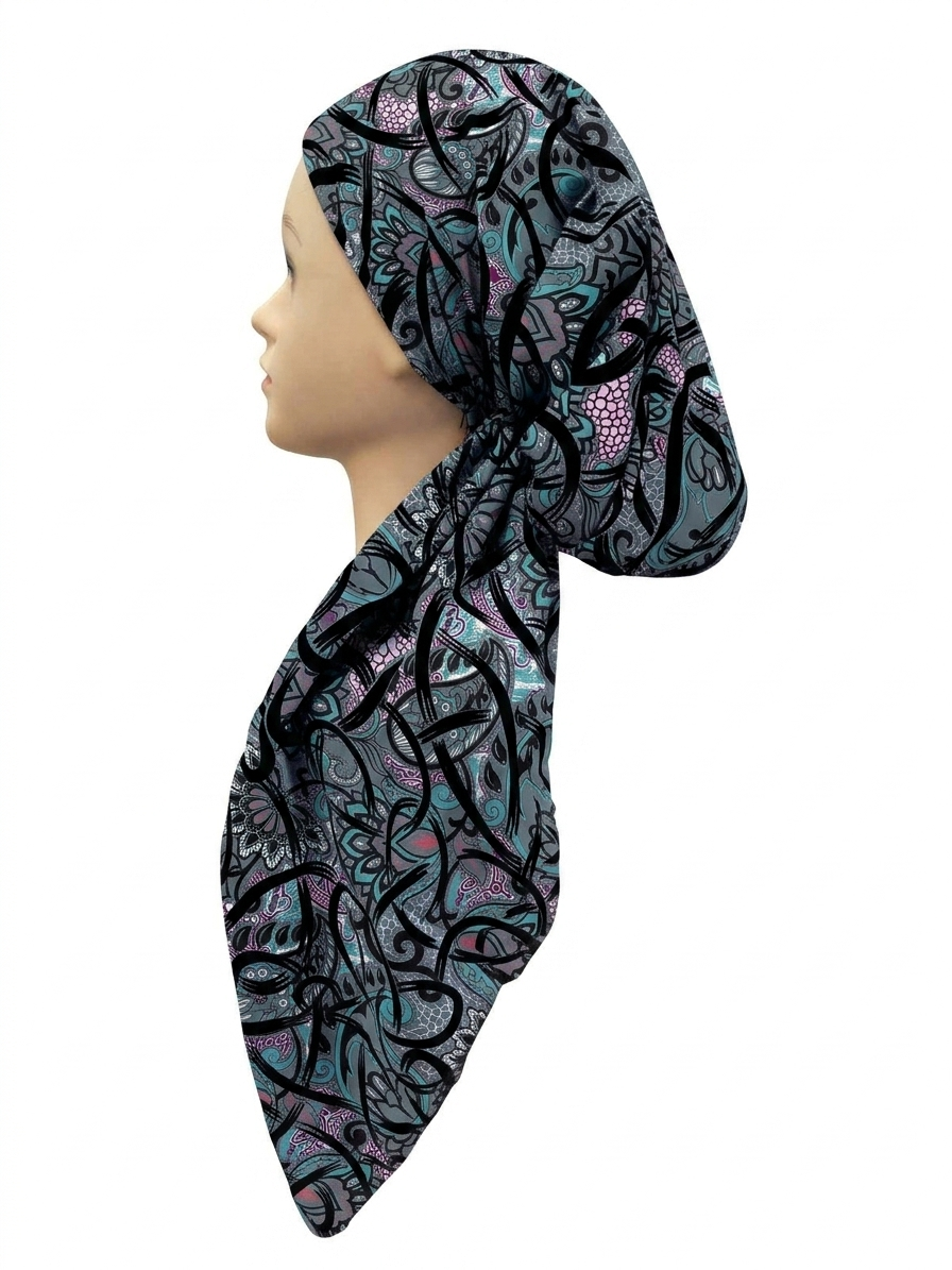 Multi Paisley Headscarf Teal