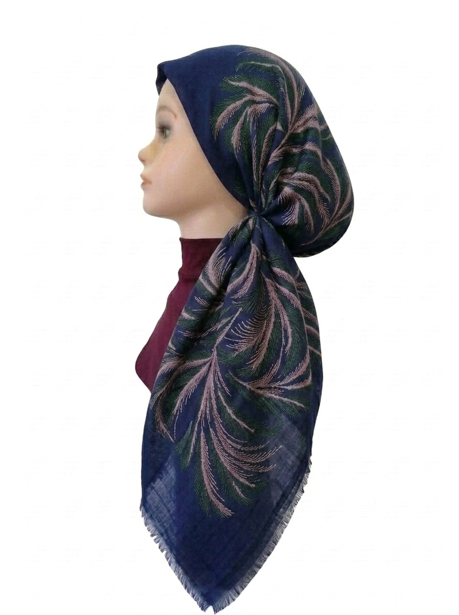 Leaves Headscarf Navy
