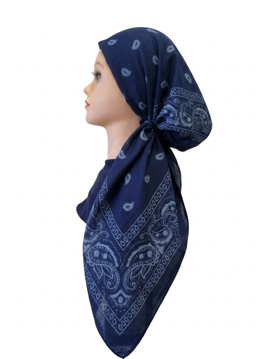 Bandana Print Headscarf Navy
