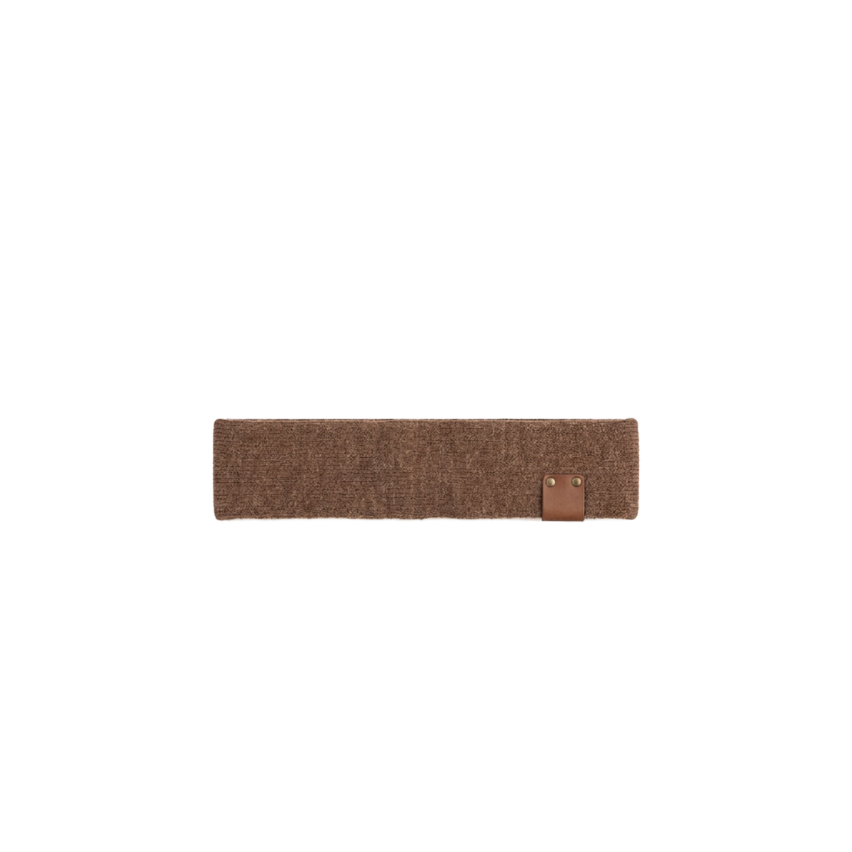 Leather Tab Headwrap Brown