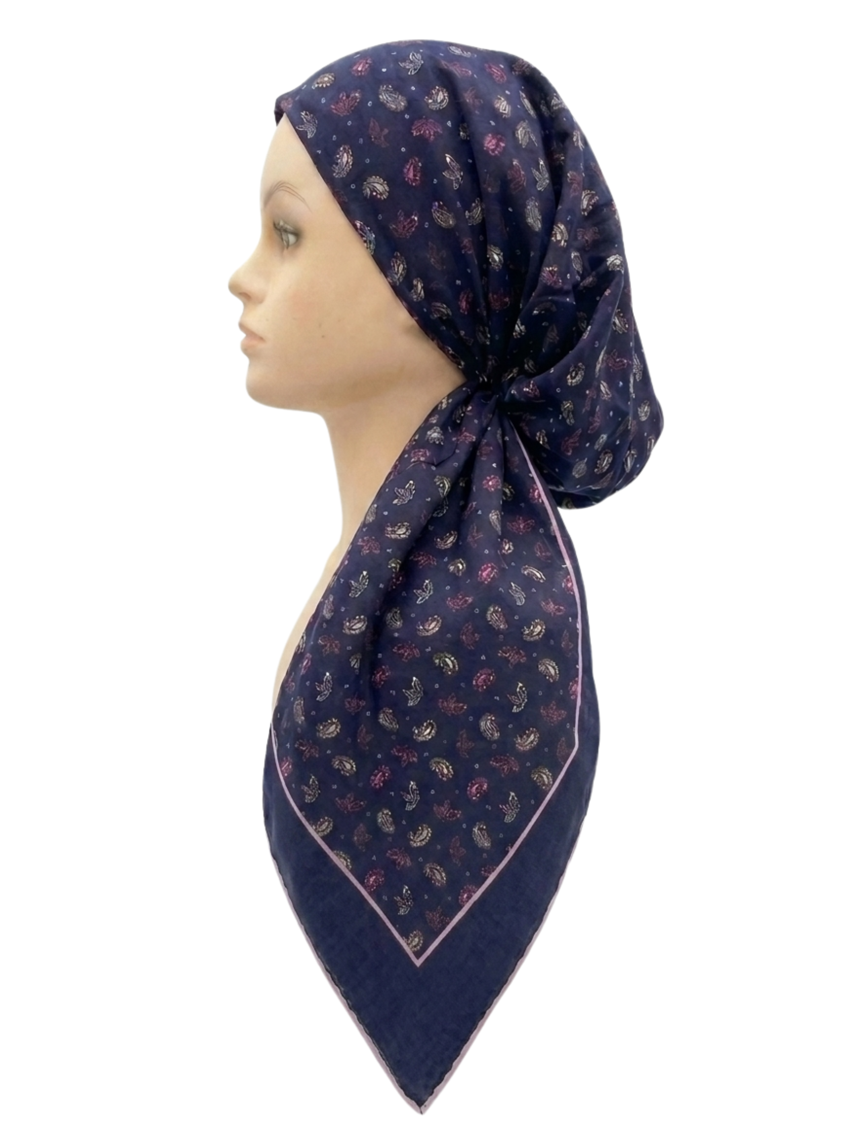 Scattered Flowers Headscarf Navy