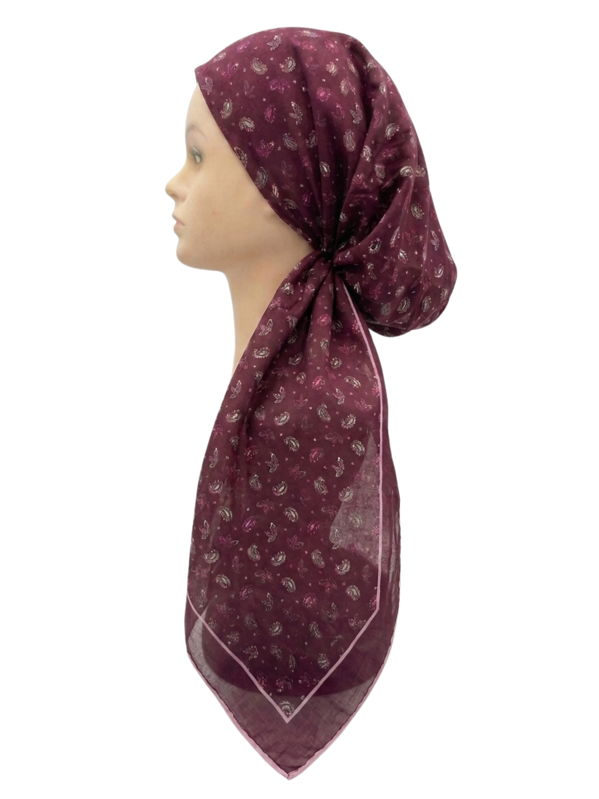 Scattered Flowers Headscarf Burgundy