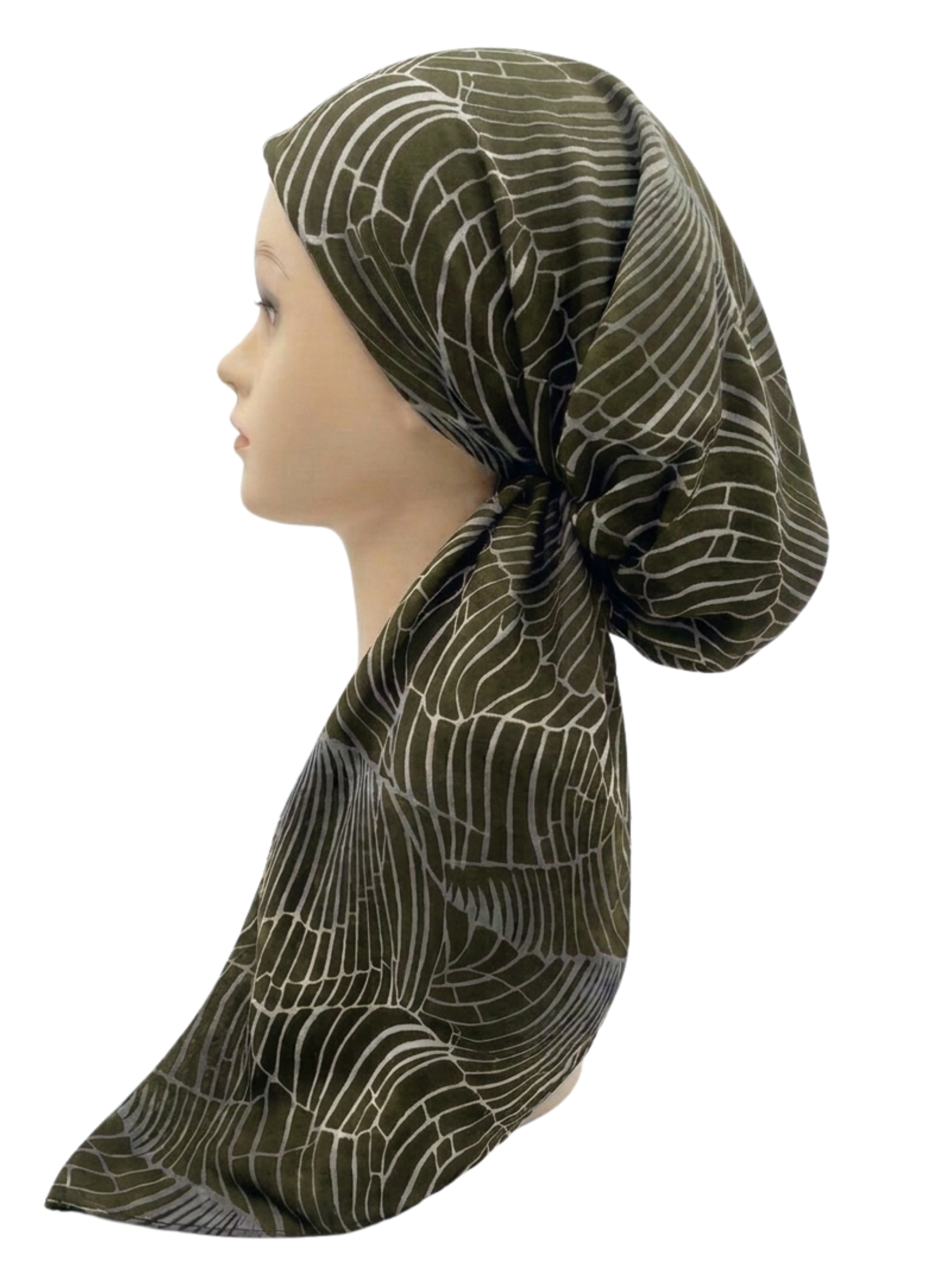 Colored Lines Headscarf Olive