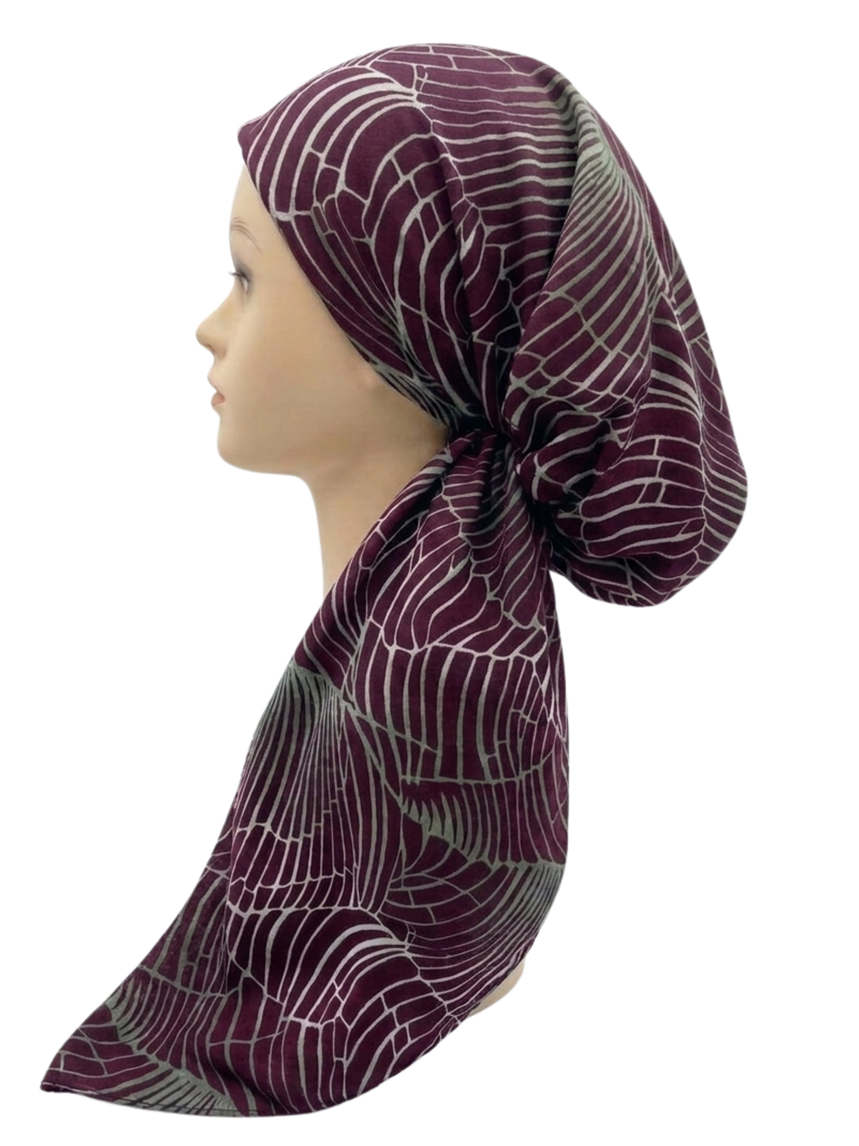 Colored Lines Headscarf Burgundy
