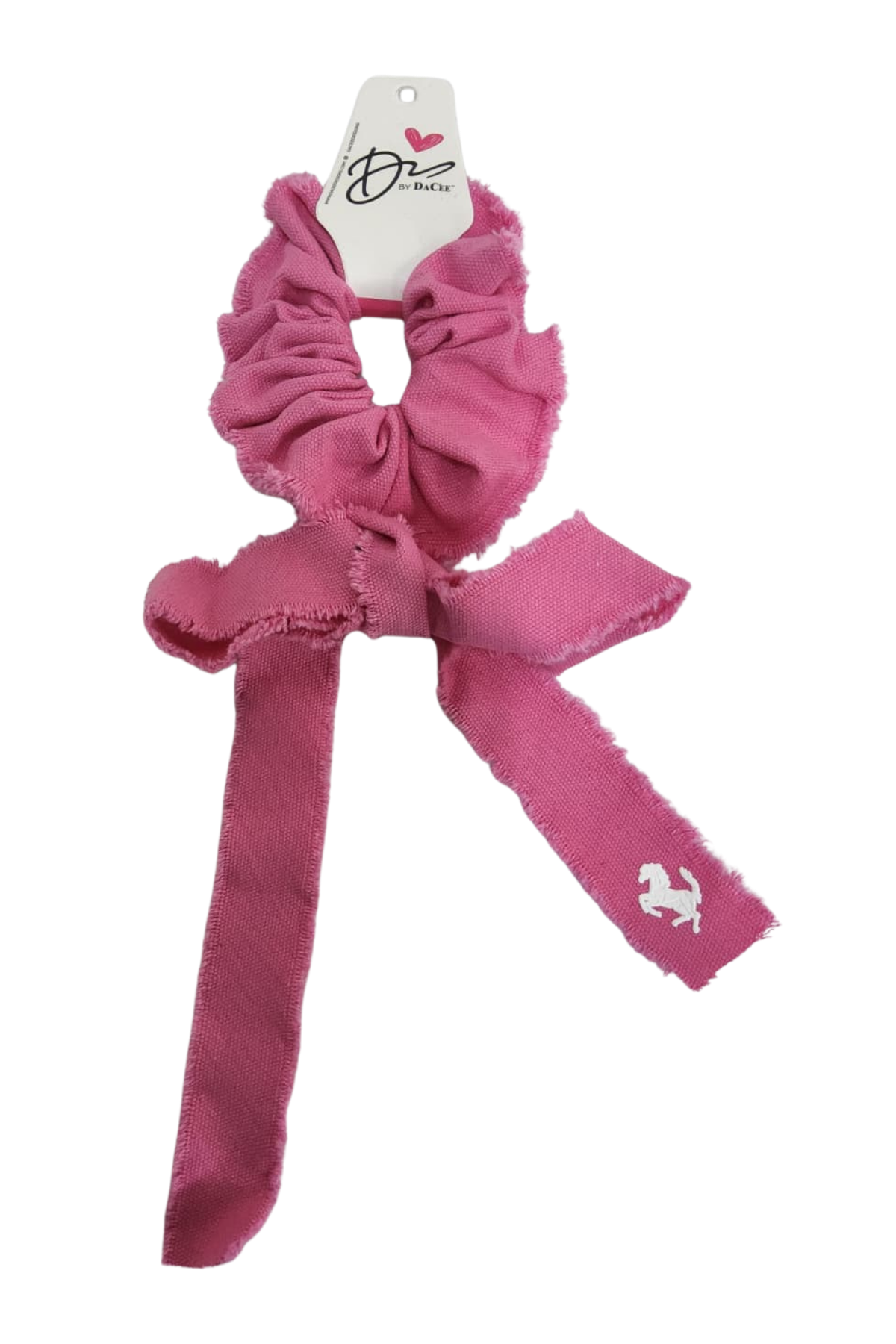 Horse Patch Denim Large Bow Scrunchy