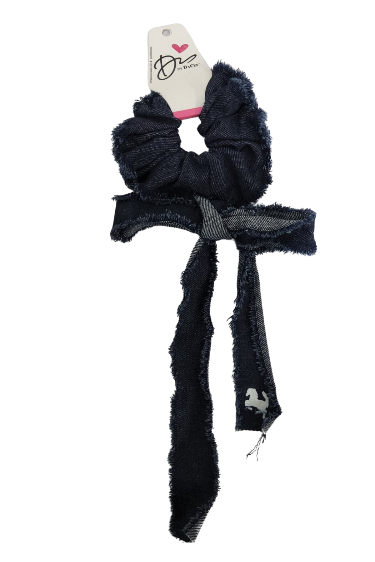 Horse Patch Denim Large Bow Scrunchy