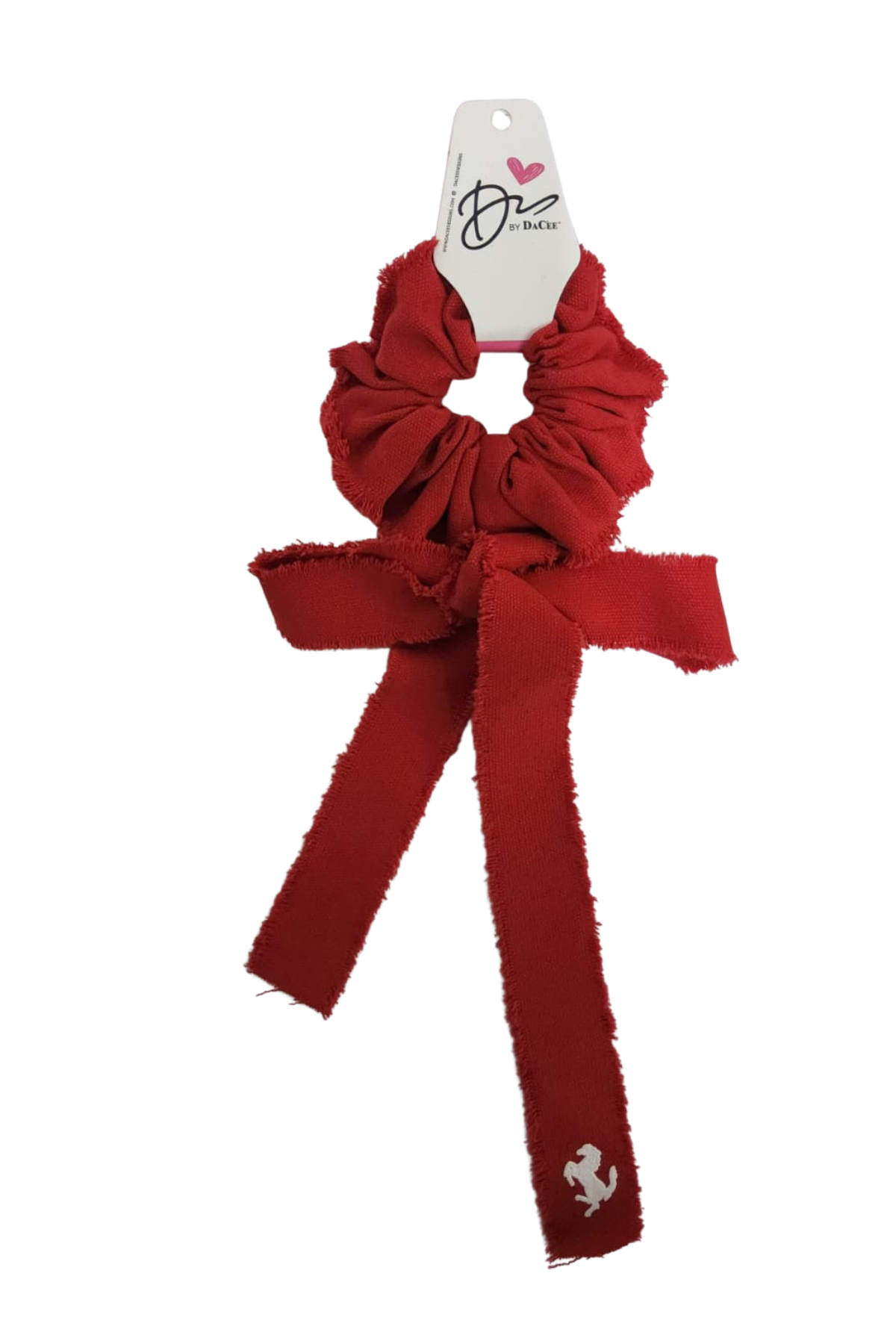 Horse Patch Denim Large Bow Scrunchy