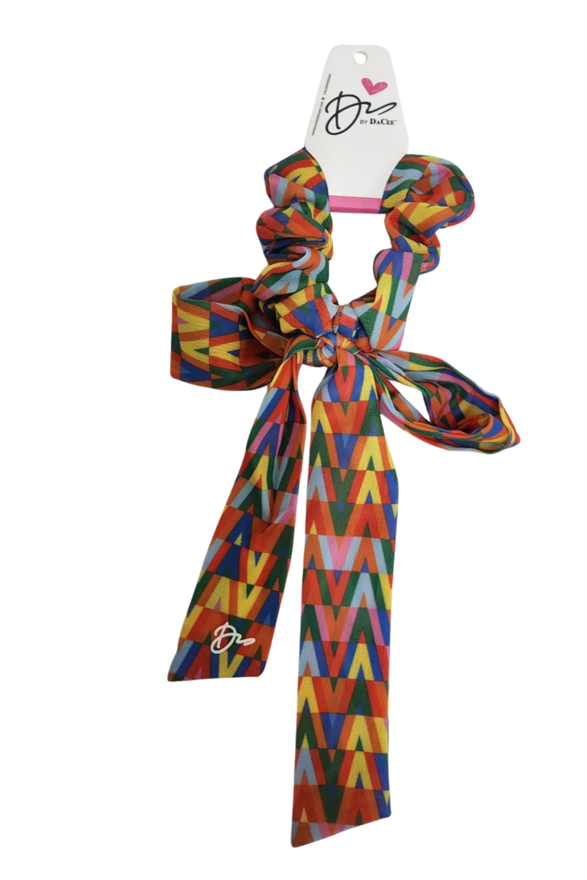 Pucci Inspired Mesh Large Bow Scrunchy