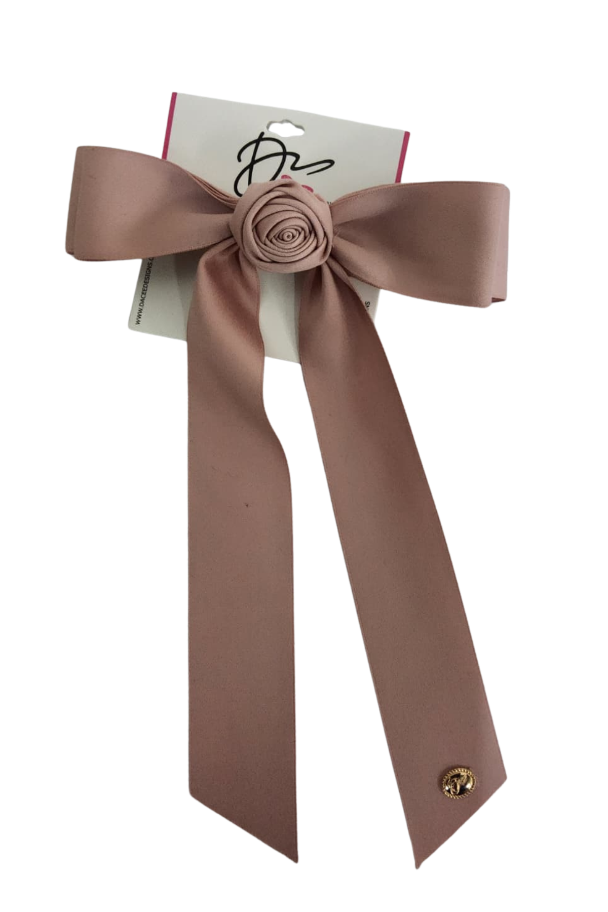 Satin Rose Bow Large Clip