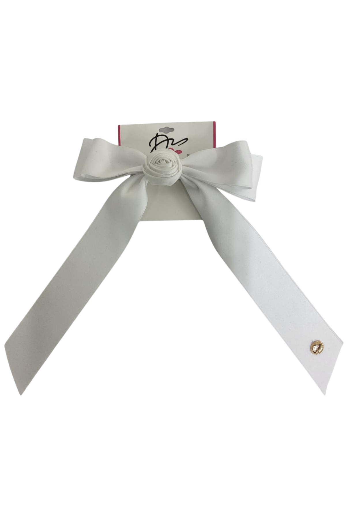 Satin Rose Bow Large Clip