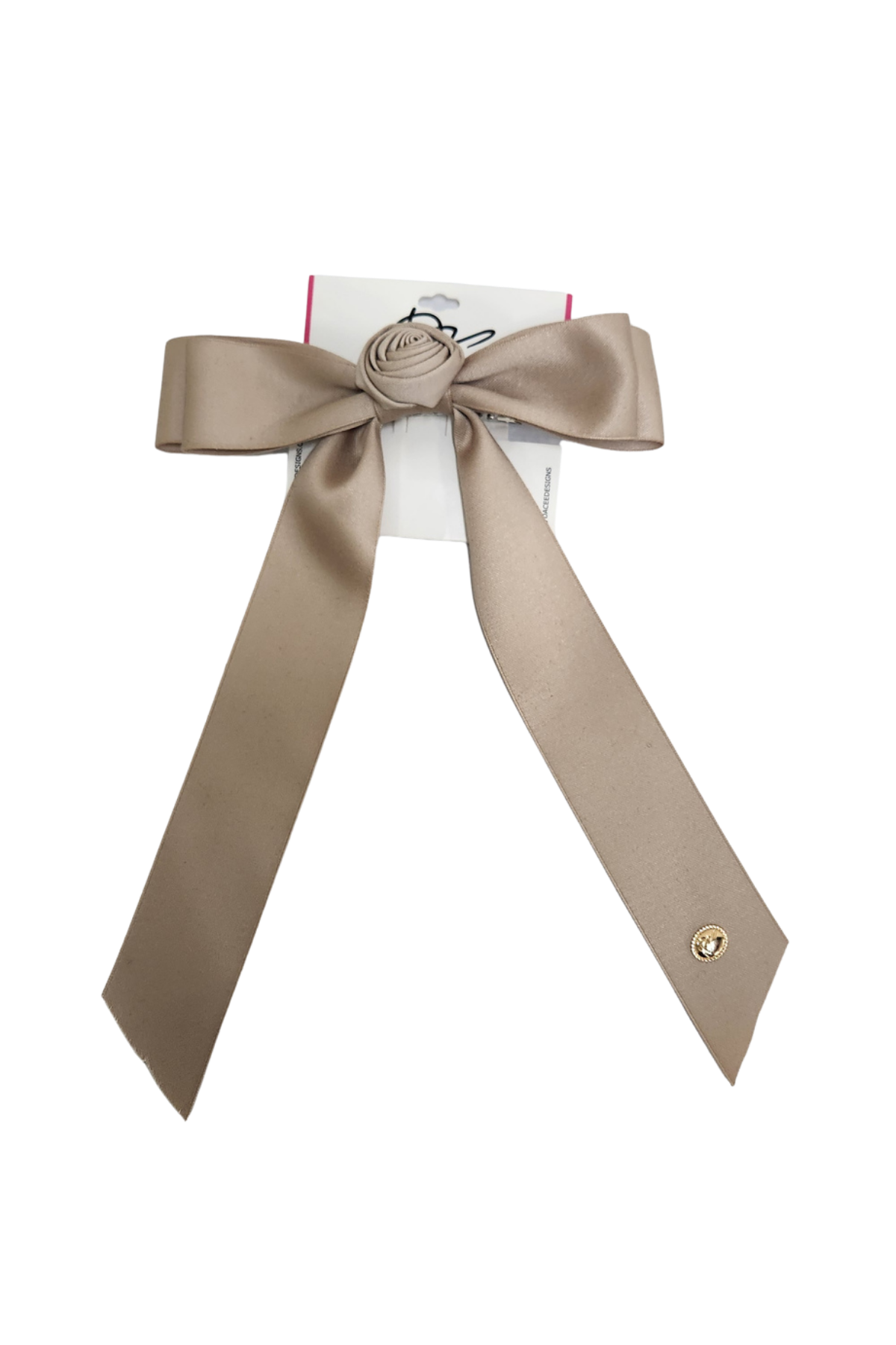 Satin Rose Bow Large Clip