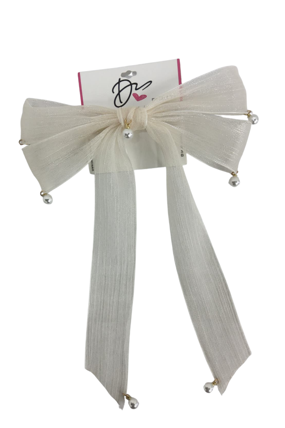 Pearl Charms Bow Large Clip