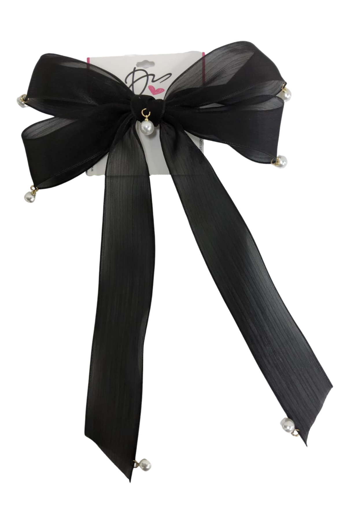 Pearl Charms Bow Large Clip