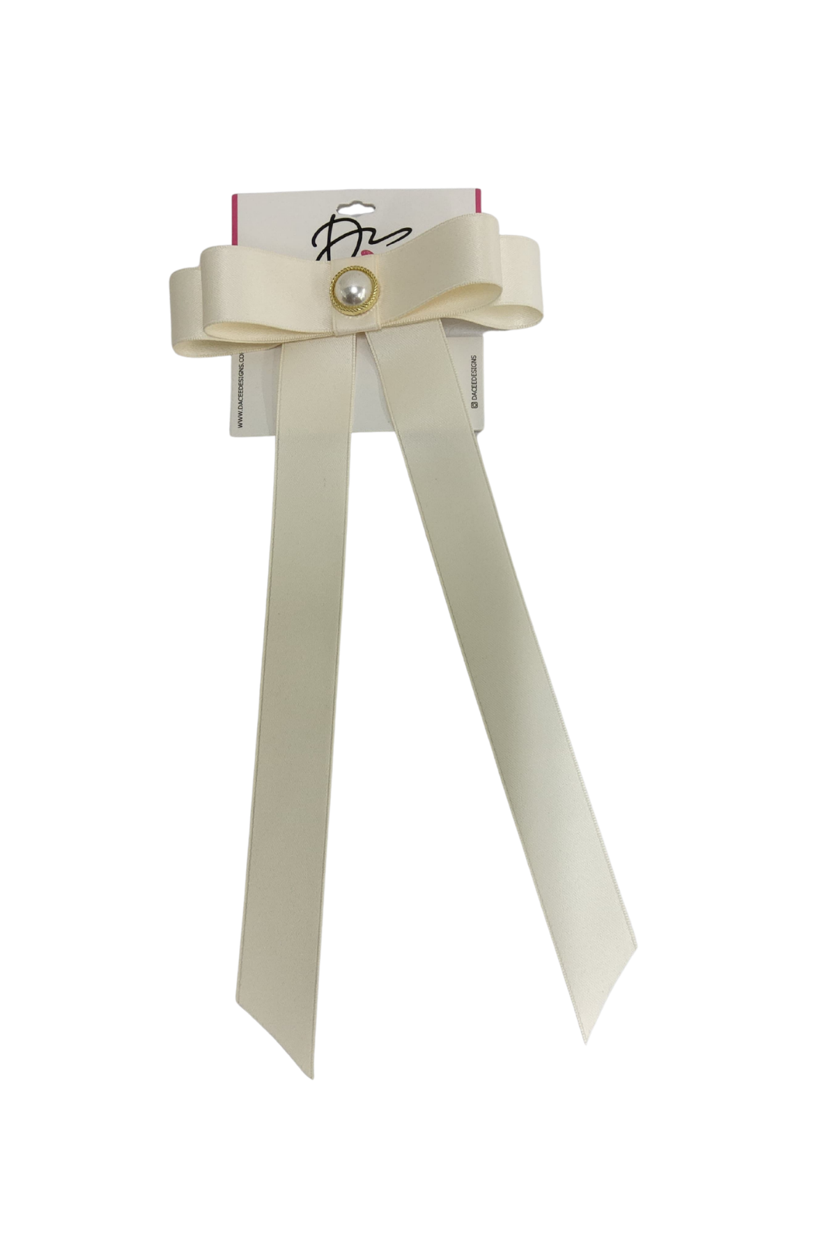 Pearl Rim Bow Large Clip