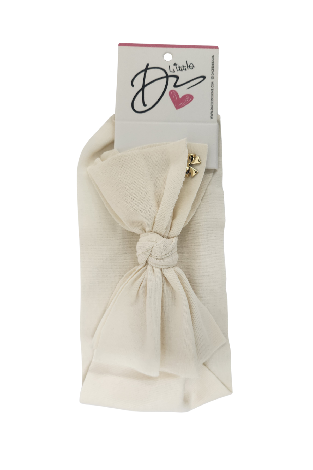Cotton Gold Bow Baby Headband