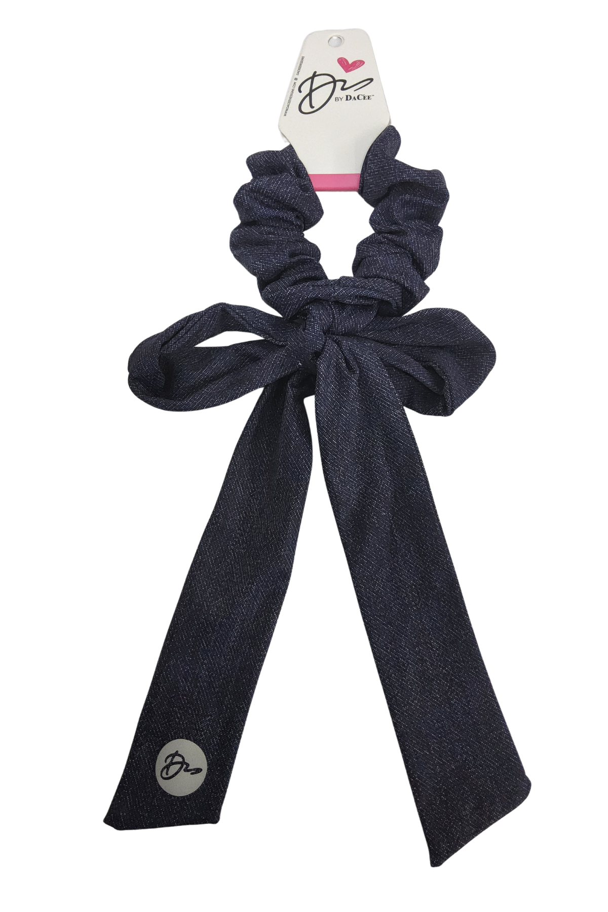Denim Sports Large Bow Scrunchy